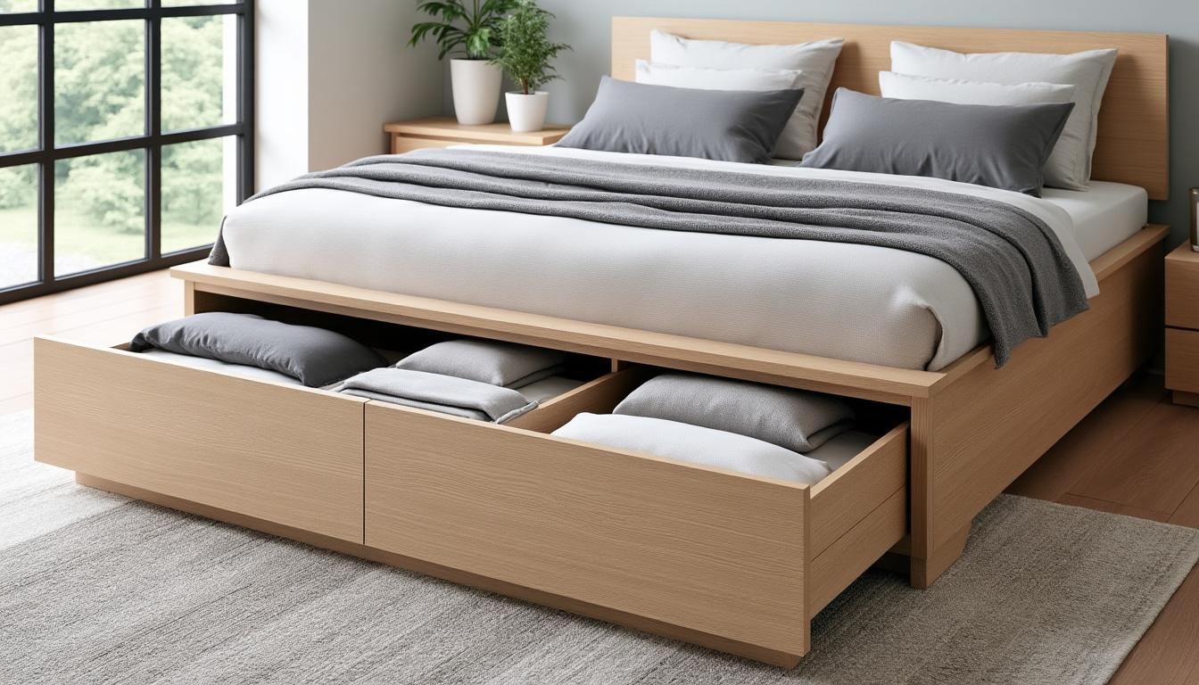 découvrez comment un lit double avec rangement peut transformer votre chambre en un espace organisé et optimisé, alliant confort et praticité au quotidien.