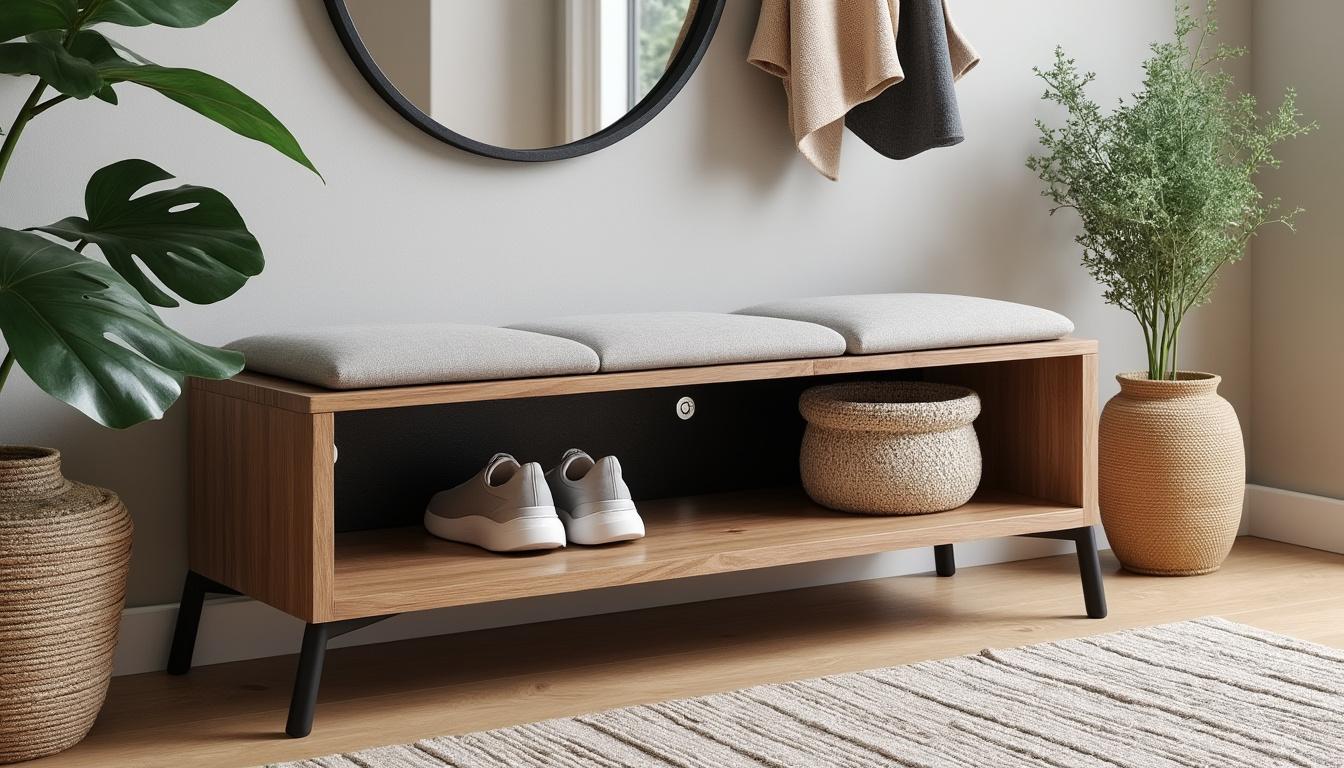 découvrez comment un banc d'entrée avec rangement peut optimiser votre espace tout en ajoutant style et fonctionnalité à votre intérieur.