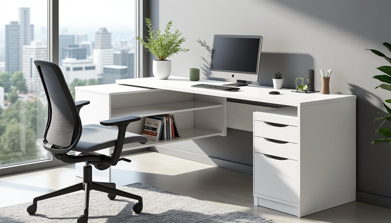 découvrez comment un bureau d'angle avec rangements peut optimiser votre espace de travail de manière efficace, en alliant confort, organisation et gain de place.