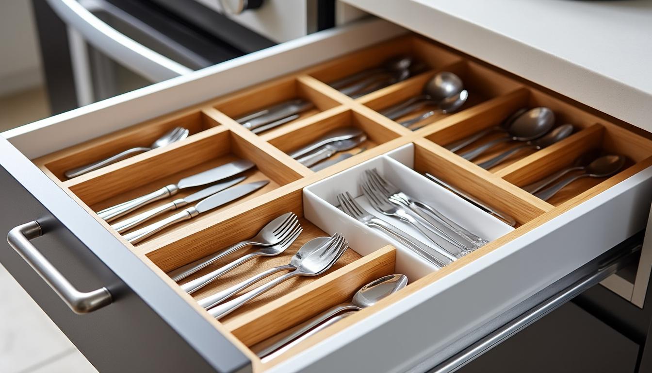 découvrez nos astuces pour bien organiser un range couvert tiroir et optimiser l'espace dans votre cuisine, pour un rangement pratique et gain de place assuré.