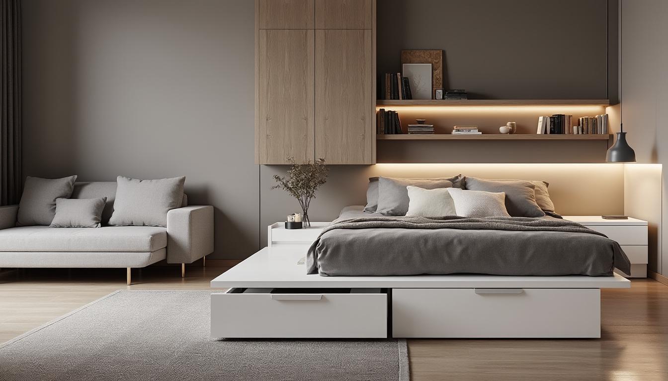 découvrez nos lits avec rangement pour optimiser facilement l'espace de votre chambre tout en alliant confort et praticité.