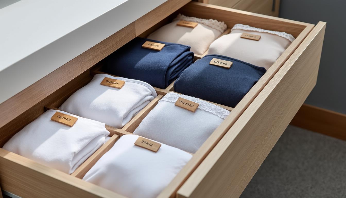 découvrez nos astuces pratiques pour organiser efficacement le rangement de vos sous-vêtements et garder votre tiroir bien ordonné.