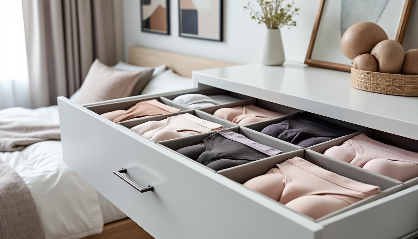 découvrez des astuces pratiques pour organiser efficacement le rangement de vos sous-vêtements, optimiser l'espace et garder vos tiroirs bien ordonnés.