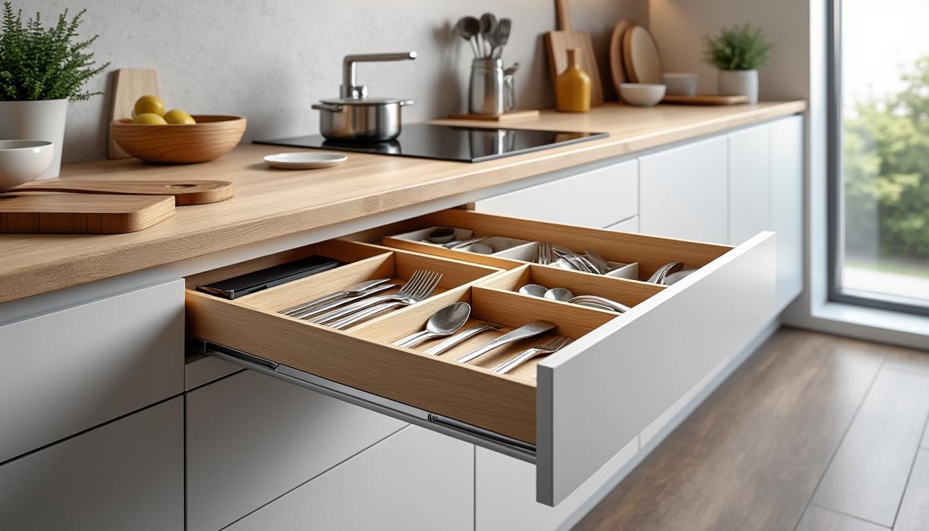 découvrez nos astuces pour bien organiser vos tiroirs de cuisine grâce à un range tiroirs efficace, optimisant l'espace et facilitant votre quotidien.