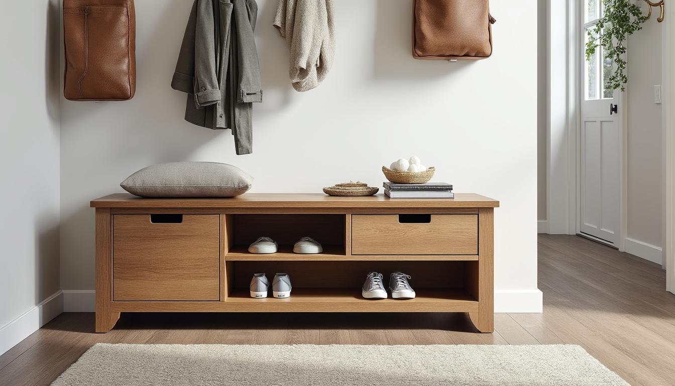 découvrez nos conseils pour choisir le banc d'entrée idéal, alliant praticité et style, afin d'optimiser votre espace de rangement dès l'entrée de votre maison.
