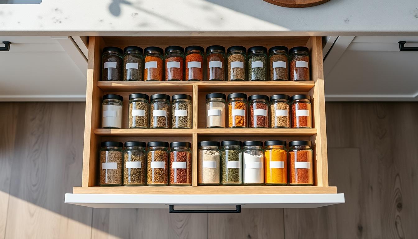 découvrez nos astuces pratiques pour organiser efficacement vos épices dans les tiroirs et optimiser l'espace de votre cuisine tout en facilitant l'accès à vos saveurs préférées.