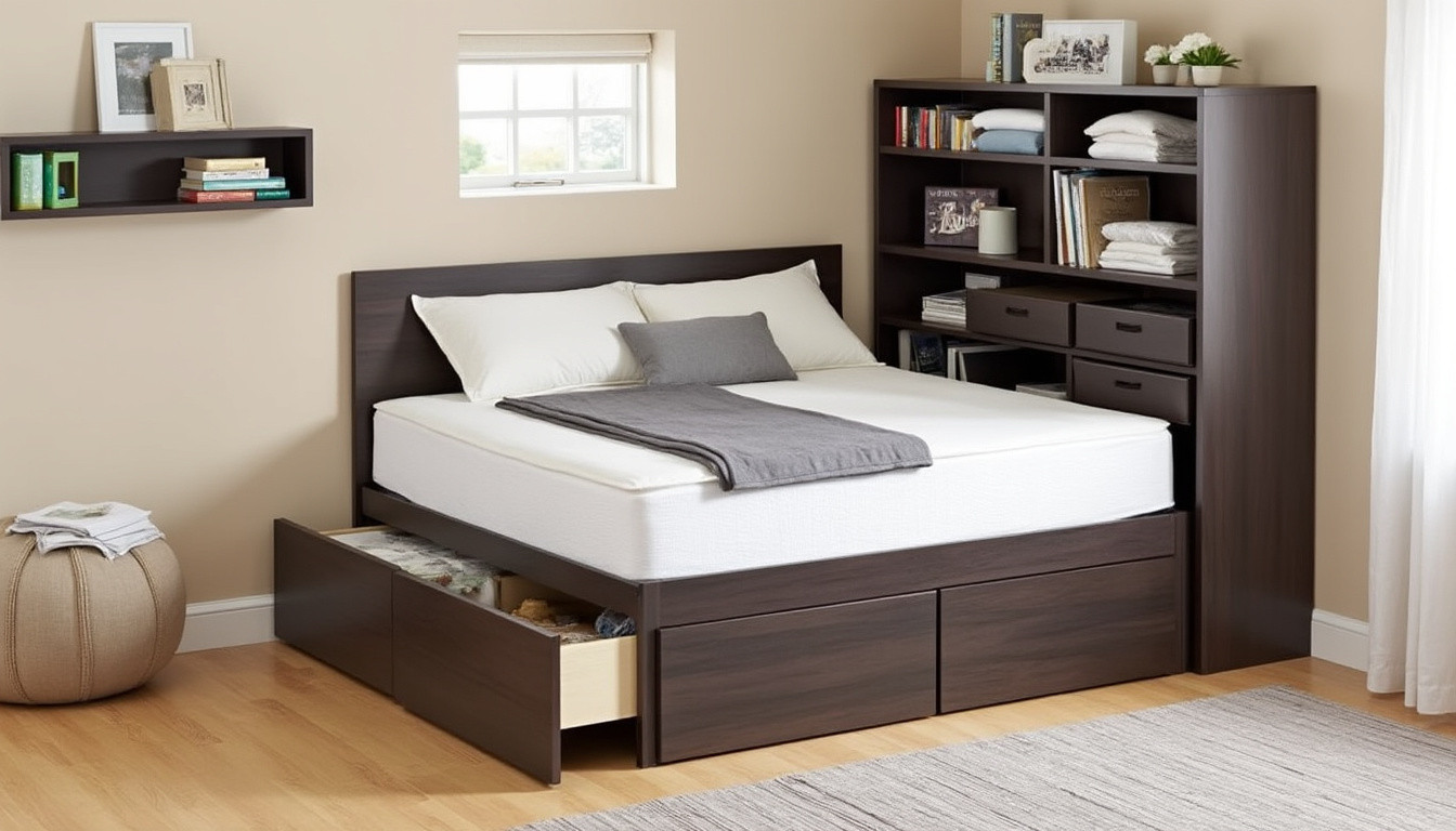 découvrez notre lit 90 x 190 avec rangement intégré, idéal pour optimiser l'espace de votre chambre simplement et efficacement.