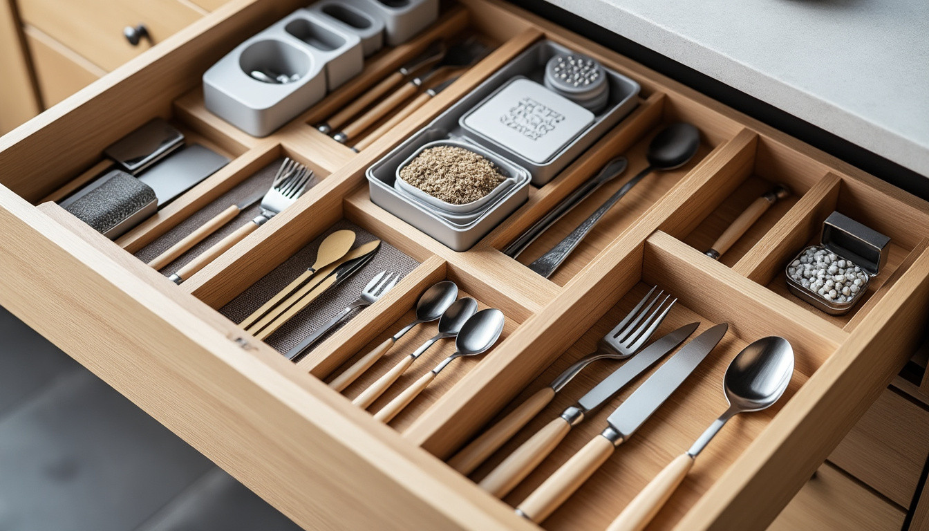 découvrez des astuces efficaces pour organiser le rangement des tiroirs de cuisine et optimiser chaque centimètre pour gagner de la place.